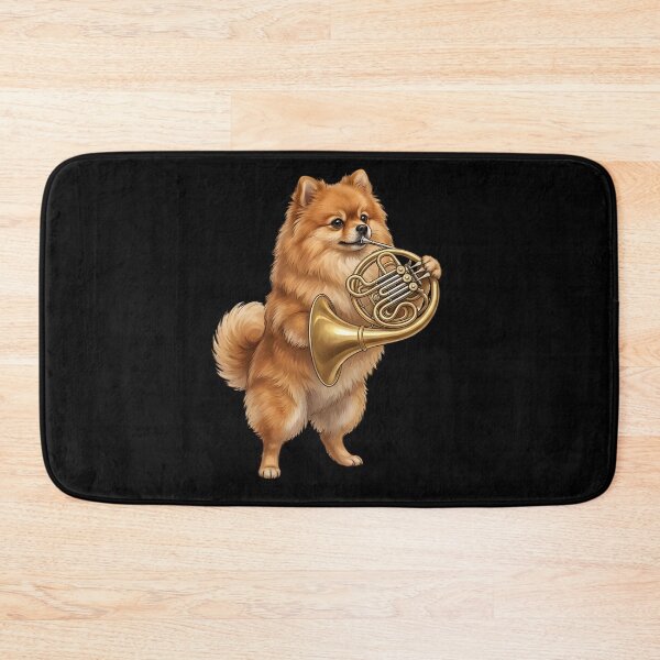 Item preview, Pomeranian Playing French Horn Player Dog Lover designed and sold by DoodleTortle.