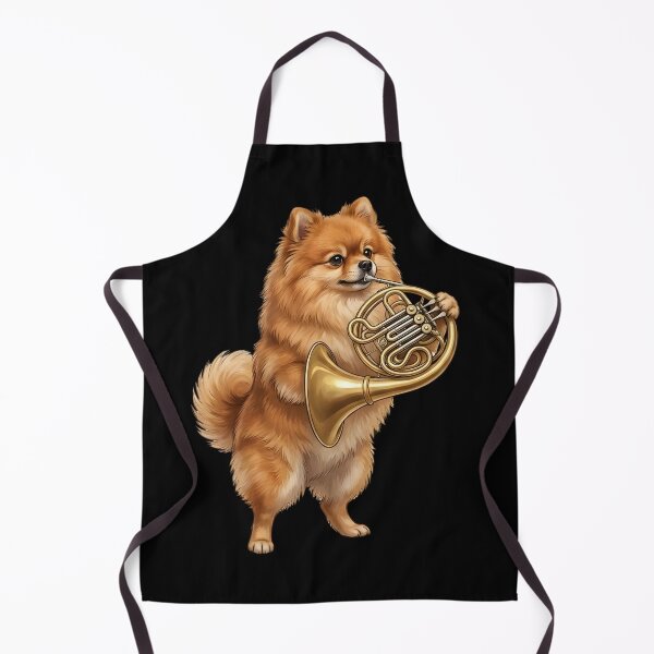 Item preview, Pomeranian Playing French Horn Player Dog Lover designed and sold by DoodleTortle.
