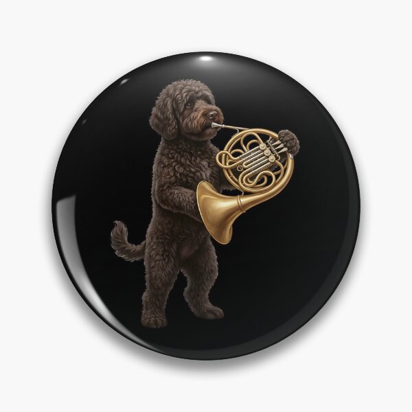 Item preview, Portuguese Water Dog Playing French Horn Player Dog Lover designed and sold by DoodleTortle.