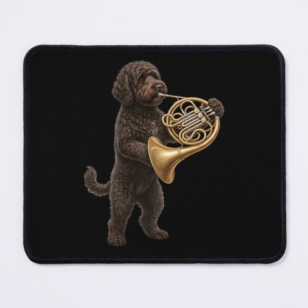 Item preview, Portuguese Water Dog Playing French Horn Player Dog Lover designed and sold by DoodleTortle.