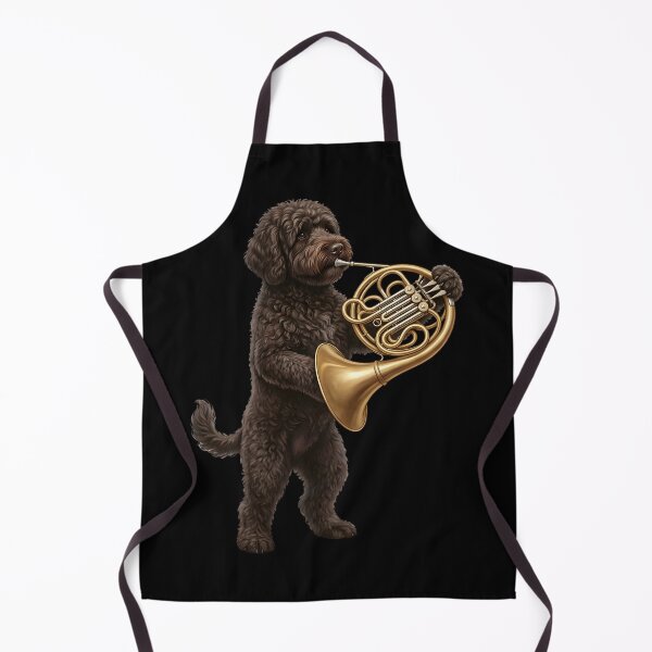Item preview, Portuguese Water Dog Playing French Horn Player Dog Lover designed and sold by DoodleTortle.