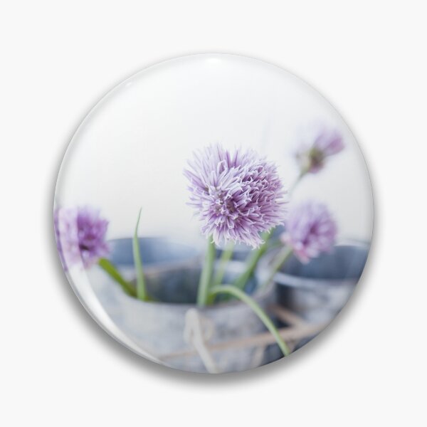 Item preview, Chive Blossoms in Rustic Metal Pots designed and sold by katifinell.