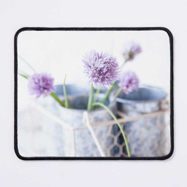 Item preview, Chive Blossoms in Rustic Metal Pots designed and sold by katifinell.