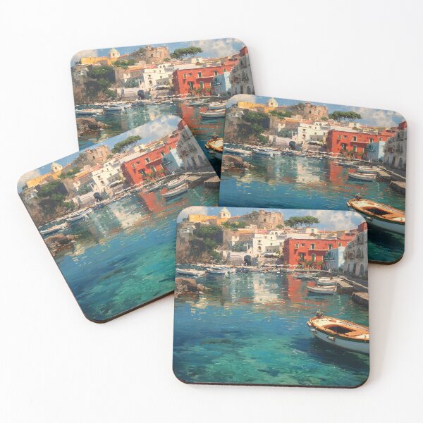 Item preview, Ischia Harbor with Colorful Seaside Village designed and sold by daila70.
