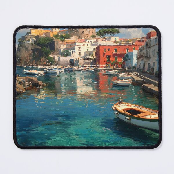 Item preview, Ischia Harbor with Colorful Seaside Village designed and sold by daila70.