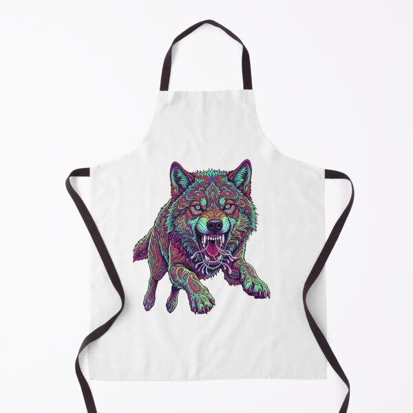 Item preview, Psychedelic Neon Dire Wolf Mandala - Vibrant Trippy Animal Art designed and sold by mcdis25.