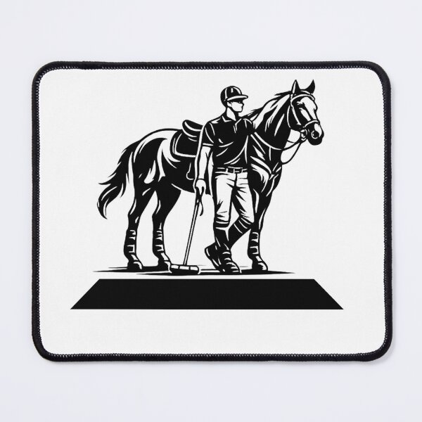 Item preview, Elegant Polo Rider with Horse -Minimal Equestrian Illustration. designed and sold by Lylysun.