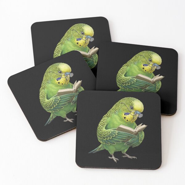Item preview, Funny Green Budgerigar Parrots Reading Book Bird Lover designed and sold by TerryConnells.
