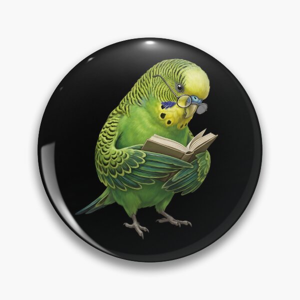 Item preview, Funny Green Budgerigar Parrots Reading Book Bird Lover designed and sold by TerryConnells.