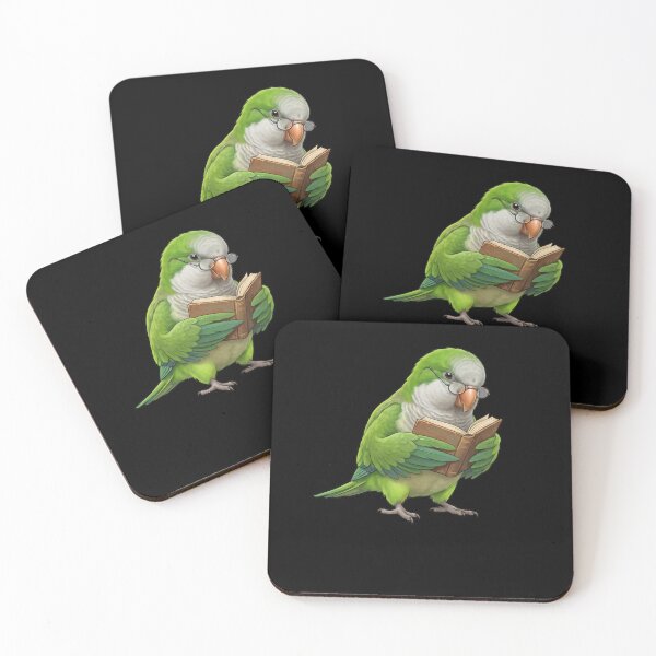 Item preview, Funny Green Monk Quaker Parrots Reading Book Bird Lover designed and sold by TerryConnells.