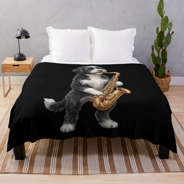 Item preview, Portuguese Water Dog Playing Saxophone Player Saxophonist Dog Lover designed and sold by DoodleTortle.