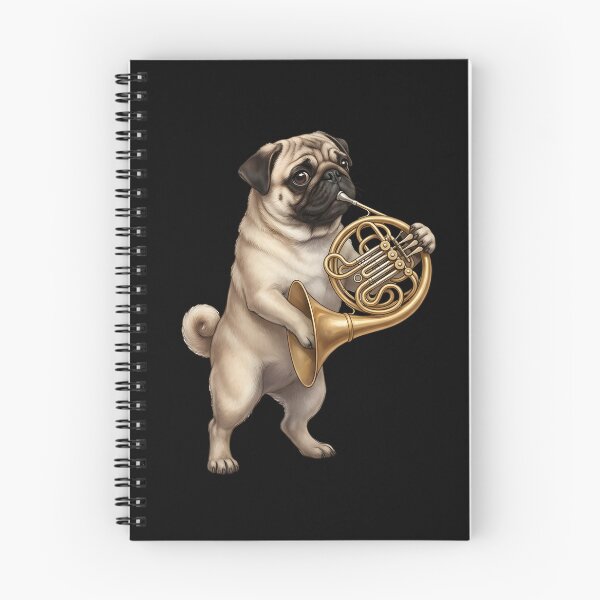 Item preview, Pug Playing French Horn Player Dog Lover designed and sold by DoodleTortle.