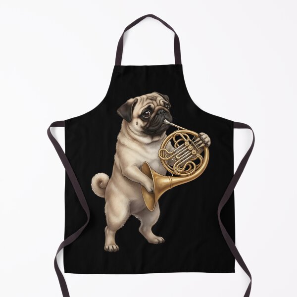 Item preview, Pug Playing French Horn Player Dog Lover designed and sold by DoodleTortle.