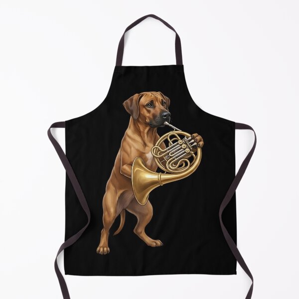 Item preview, Rhodesian Ridgeback Playing French Horn Player Dog Lover designed and sold by DoodleTortle.