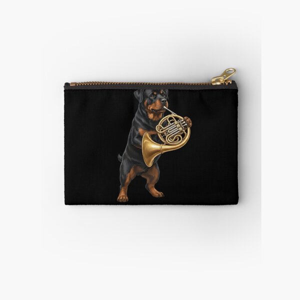 Item preview, Rottweiler Playing French Horn Player Dog Lover designed and sold by DoodleTortle.