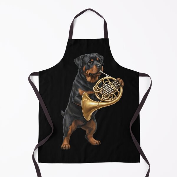 Item preview, Rottweiler Playing French Horn Player Dog Lover designed and sold by DoodleTortle.