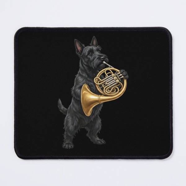 Item preview, Scottish Terrier Playing French Horn Player Dog Lover designed and sold by DoodleTortle.