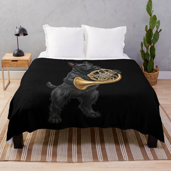 Item preview, Scottish Terrier Playing French Horn Player Dog Lover designed and sold by DoodleTortle.