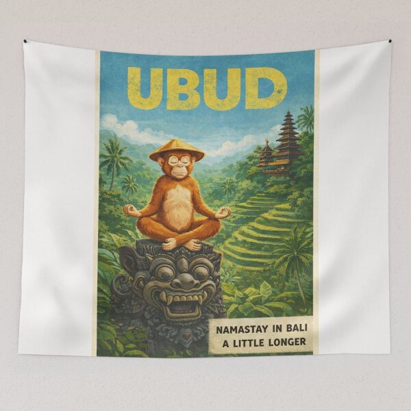 Item preview, Ubud Bali Jungle Temple and Rice Terrace Meditation Scene designed and sold by Places On Earth.