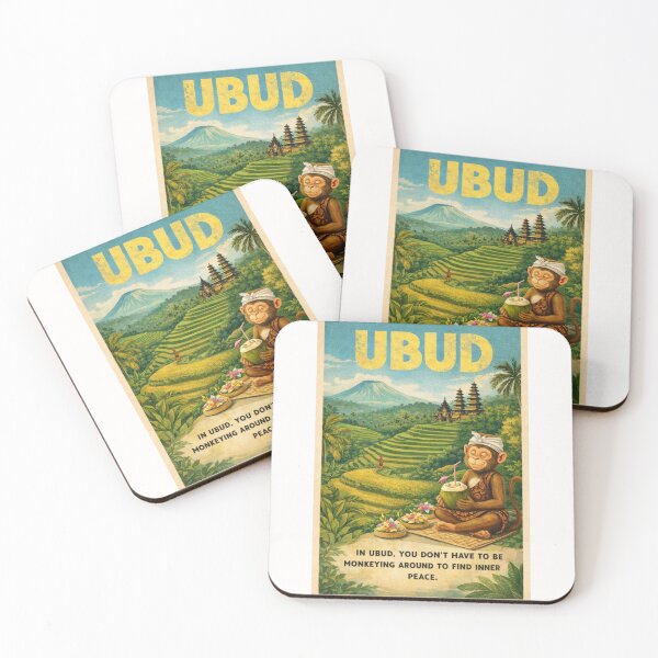 Item preview, Ubud Bali Rice Terraces with Temple and Peaceful Monkey designed and sold by Places On Earth.