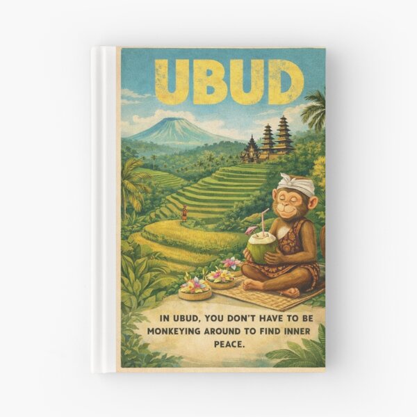 Item preview, Ubud Bali Rice Terraces with Temple and Peaceful Monkey designed and sold by Places On Earth.