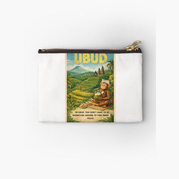 Item preview, Ubud Bali Rice Terraces with Temple and Peaceful Monkey designed and sold by Places On Earth.