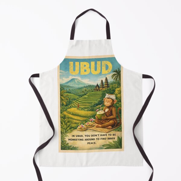 Item preview, Ubud Bali Rice Terraces with Temple and Peaceful Monkey designed and sold by Places On Earth.