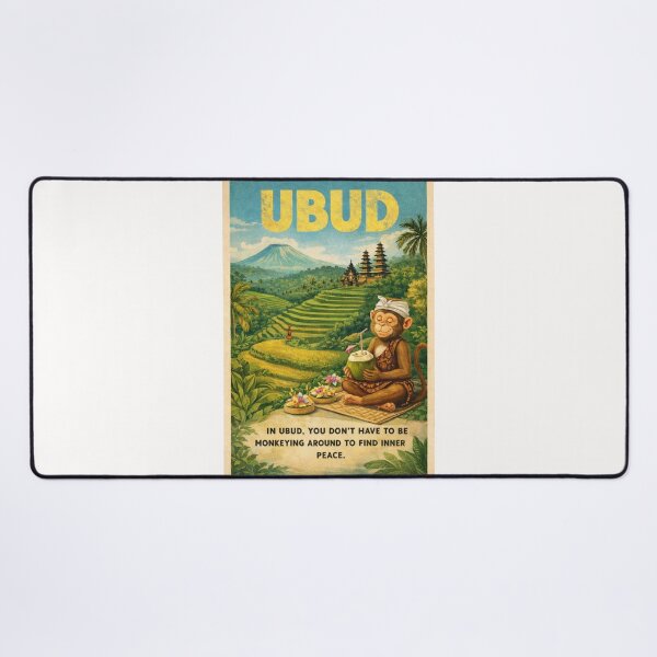 Item preview, Ubud Bali Rice Terraces with Temple and Peaceful Monkey designed and sold by Places On Earth.