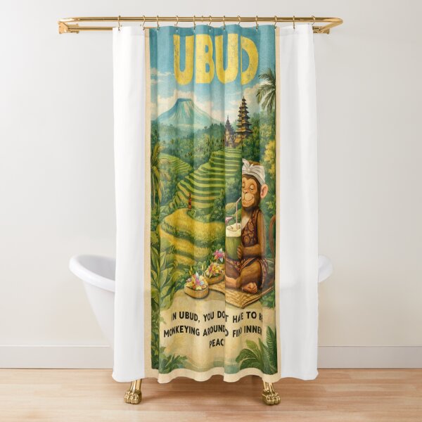 Item preview, Ubud Bali Rice Terraces with Temple and Peaceful Monkey designed and sold by Places On Earth.