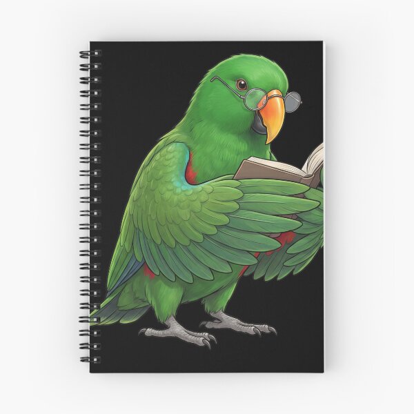 Item preview, Funny Green Eclectus Parrots Reading Book Bird Lover designed and sold by TerryConnells.