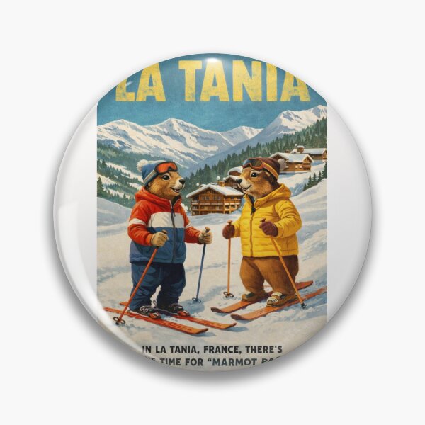 Item preview, La Tania France Alpine Ski Village with Marmots designed and sold by Places On Earth.