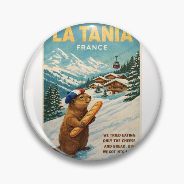 Item preview, La Tania France Alpine Village with Marmot and Baguette designed and sold by Places On Earth.
