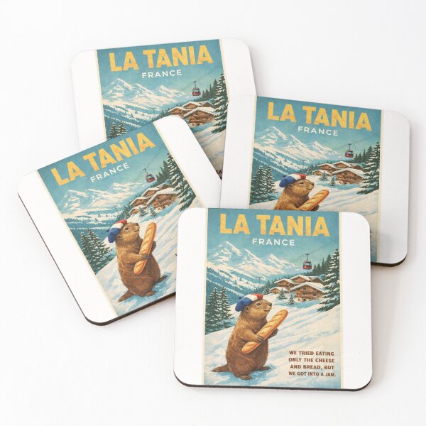 Item preview, La Tania France Alpine Village with Marmot and Baguette designed and sold by Places On Earth.