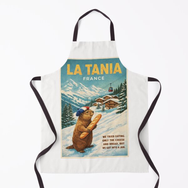 Item preview, La Tania France Alpine Village with Marmot and Baguette designed and sold by Places On Earth.