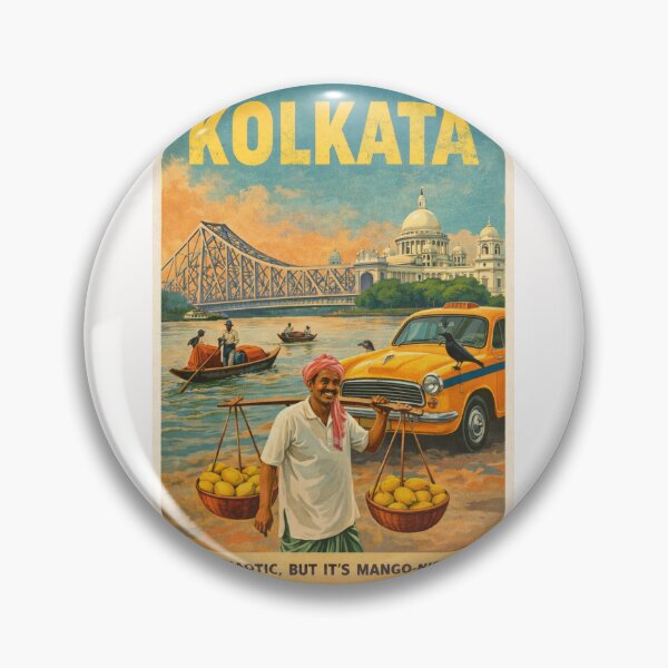 Item preview, Kolkata India Howrah Bridge and Hooghly River Street Scene designed and sold by Places On Earth.