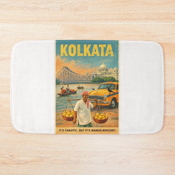 Item preview, Kolkata India Howrah Bridge and Hooghly River Street Scene designed and sold by Places On Earth.