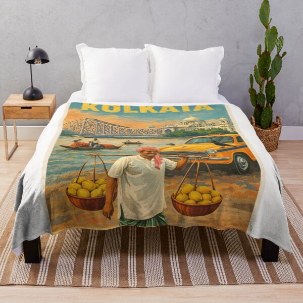 Item preview, Kolkata India Howrah Bridge and Hooghly River Street Scene designed and sold by Places On Earth.