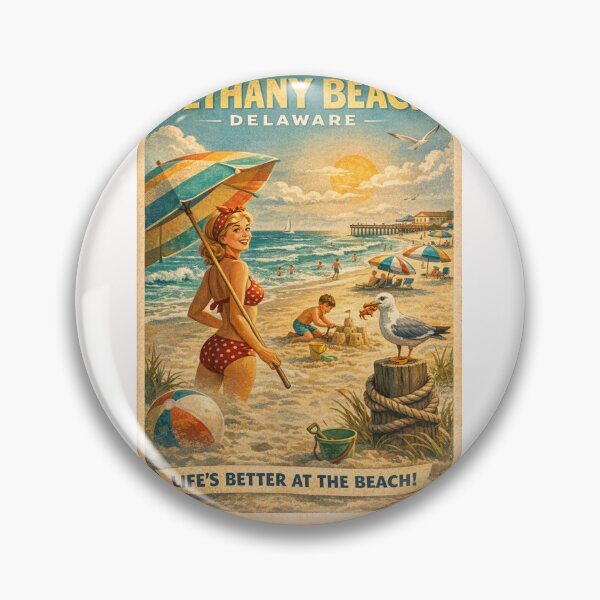 Item preview, Bethany Beach Delaware Retro Summer Beach Scene designed and sold by Places On Earth.