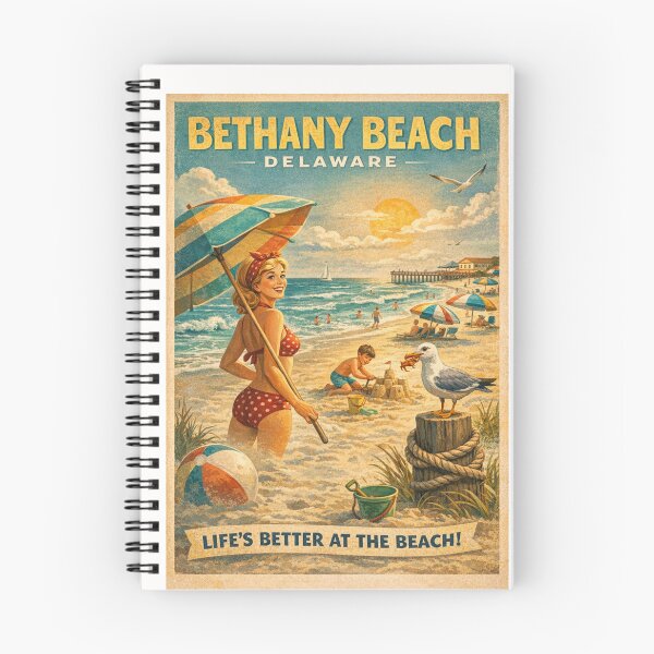 Item preview, Bethany Beach Delaware Retro Summer Beach Scene designed and sold by Places On Earth.