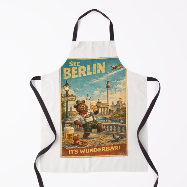 Item preview, Berlin Germany Retro Biergarten Scene with Brandenburg Gate designed and sold by Places On Earth.