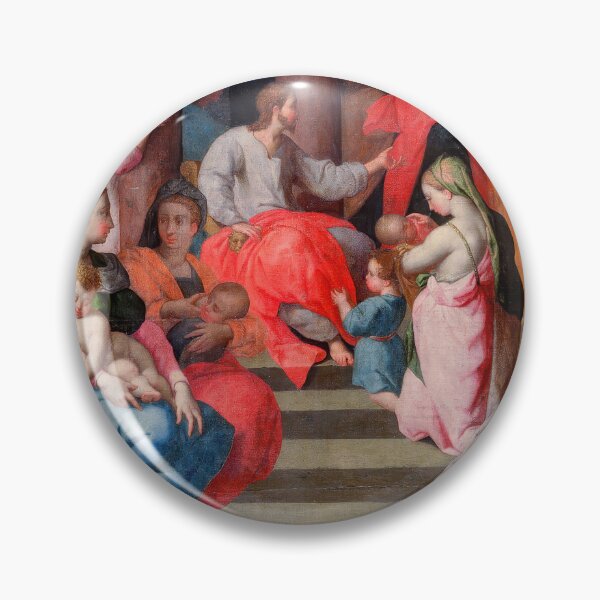Item preview, Sinite Parvulos Biblical Scene with Children Renaissance Painting designed and sold by TheSoulOfArt.