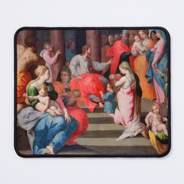 Item preview, Sinite Parvulos Biblical Scene with Children Renaissance Painting designed and sold by TheSoulOfArt.