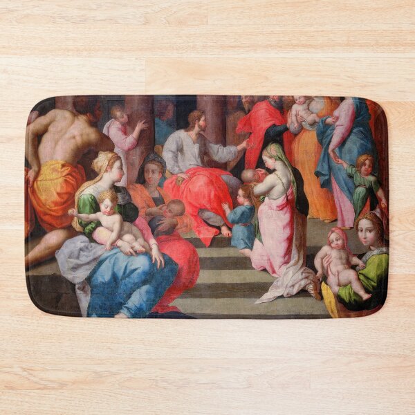 Item preview, Sinite Parvulos Biblical Scene with Children Renaissance Painting designed and sold by TheSoulOfArt.