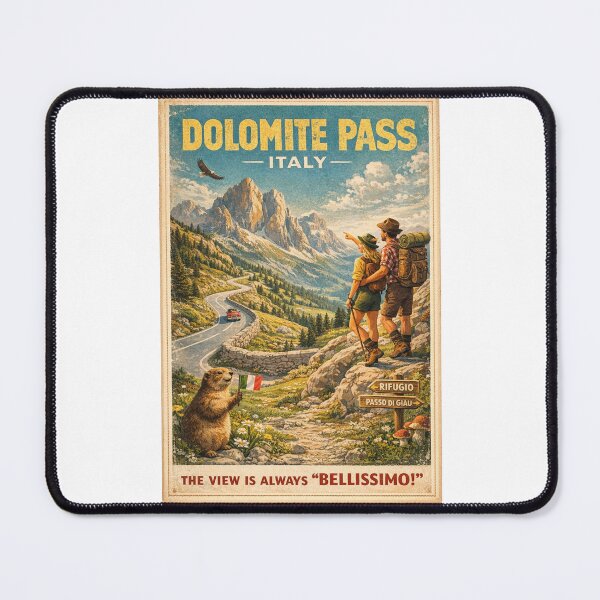 Item preview, Dolomite Pass Italy Retro Alpine Hiking Scene designed and sold by Places On Earth.