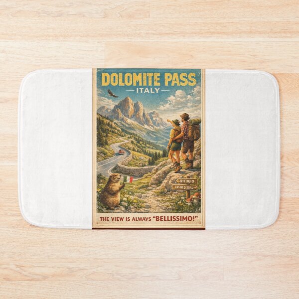 Item preview, Dolomite Pass Italy Retro Alpine Hiking Scene designed and sold by Places On Earth.