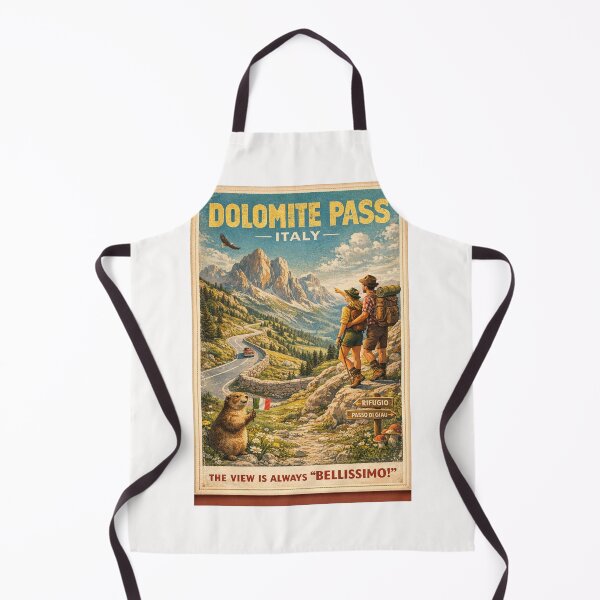 Item preview, Dolomite Pass Italy Retro Alpine Hiking Scene designed and sold by Places On Earth.