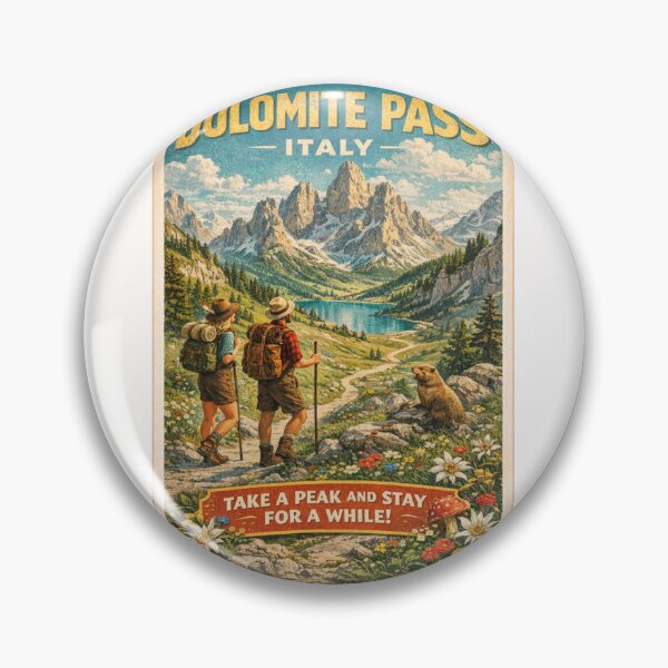 Item preview, Dolomite Pass Italy Vintage Alpine Lake and Peaks designed and sold by Places On Earth.