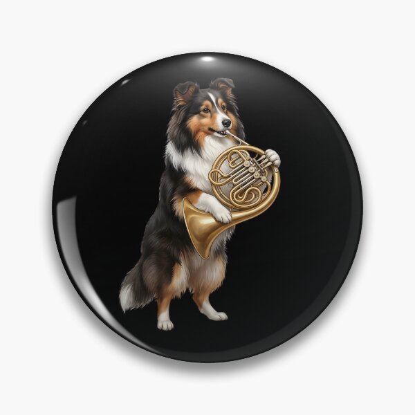 Item preview, Shetland Sheepdog Playing French Horn Player Dog Lover designed and sold by DoodleTortle.