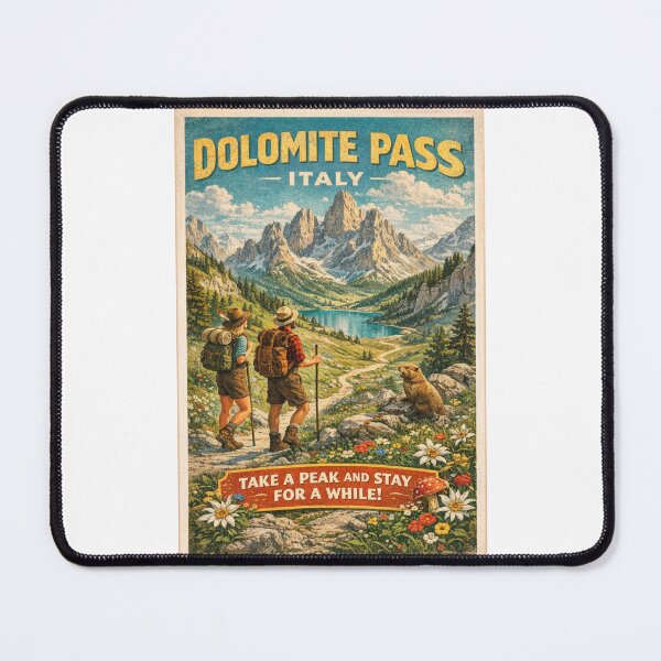 Item preview, Dolomite Pass Italy Vintage Alpine Lake and Peaks designed and sold by Places On Earth.