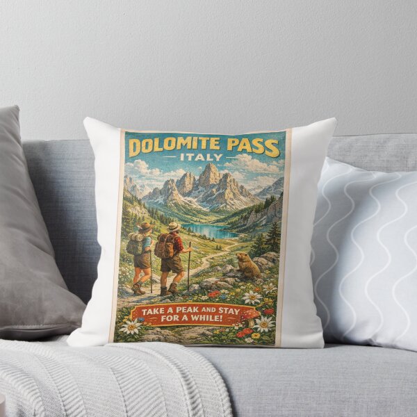 Item preview, Dolomite Pass Italy Vintage Alpine Lake and Peaks designed and sold by Places On Earth.